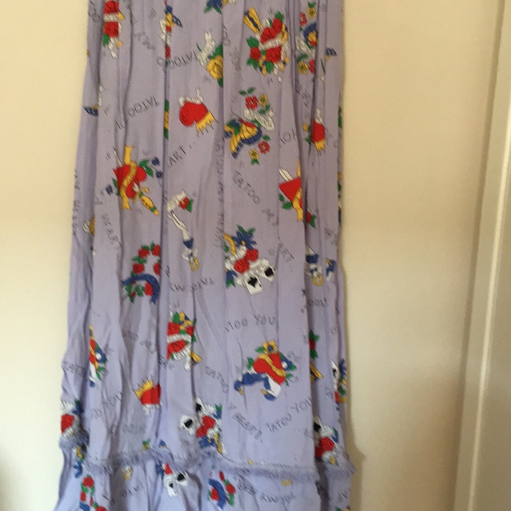 Long skirt with writing design